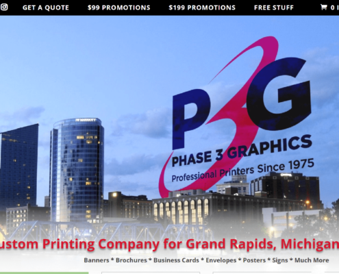 Website Design for Phase 3 Graphics - Purple-Gen.com