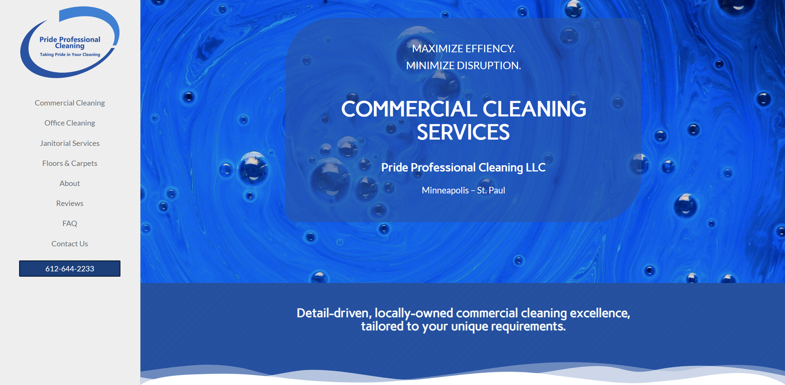 Website Design for Pride Professional Commercial Cleaning by Purple Gen - Purple-Gen.com
